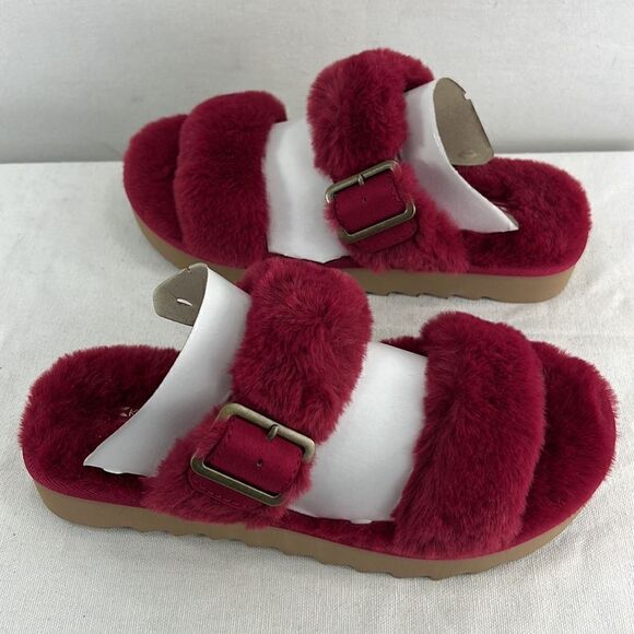 Koolaburra Furr-ah Slide Sandal- Berry Red- Size 5- NIB - Picture 5 of 7